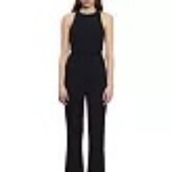 NWTThe Kooples Black Halter Crepe Jumpsuit, French Size 1, US Size S/4